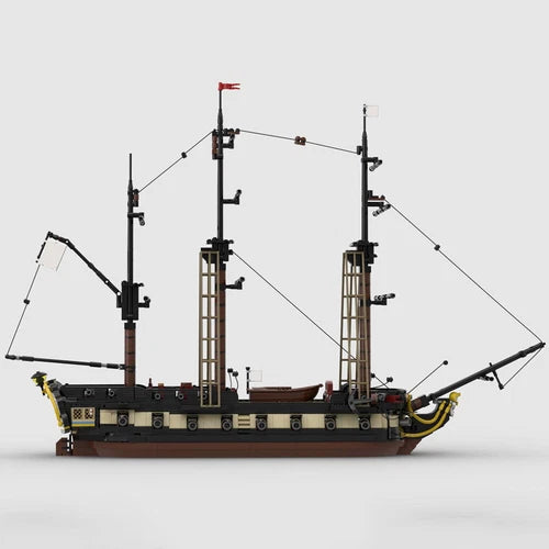 5th Rate Frigate Heavy Frigate with Gun Deck and Interior 1901 Pieces MOC