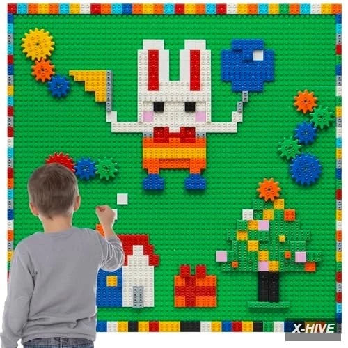 Customize Building Block Wall,470+ PCS Activity Toys Bricks with Self Adhesive