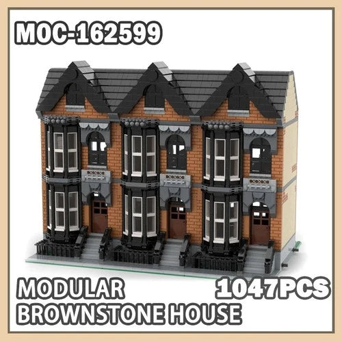 MOC-162599 Modular Brownstone House Building Block Model Brick Particle Set Cre