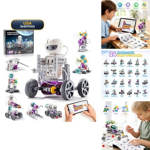 24-in-1 Circuit Science Experiments Coding Robot for Kids
