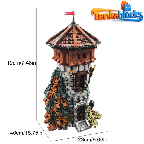 MOC Medieval Castle Tower Modular Building Blocks for Collection 2449pcs Set