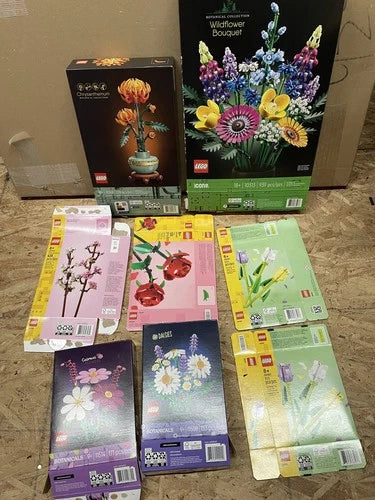 Lot of 20 plus Lego Harry Potter LOTR Disney Village Flowers Empty Boxes Only