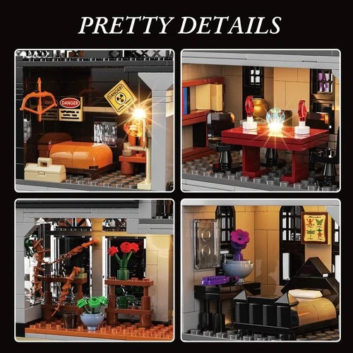 Addams Nightfall Manor Family Mansion Horror House Building Set, Dark Comedy ...
