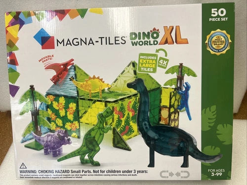 Magna-Tiles Dino World XL 50-Piece Magnet Set (F24)