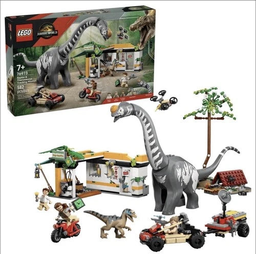 MEOW Jurassic World Raptor & Titanosaurus Tracking Mission 582 Pieces 76973 NEW