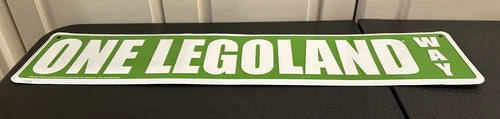 Lego "One Legoland Way" Green Metal Aluminum Street Sign Mancave Wall Hanging