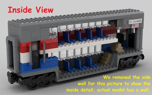 LEGO Double Decker Metroliner Train Car CUSTOM Kit, MOC. 100% NEW LEGO Pieces.