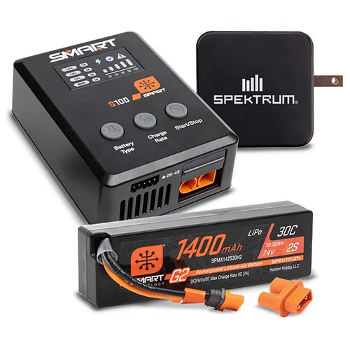 Arrma Grom 2s Completer Kit -Spektrum Lipo Battery and Charger Combo