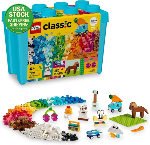 Classic Vibrant Creative Brick Box Building Blocks 850 Pieces Ages 4+