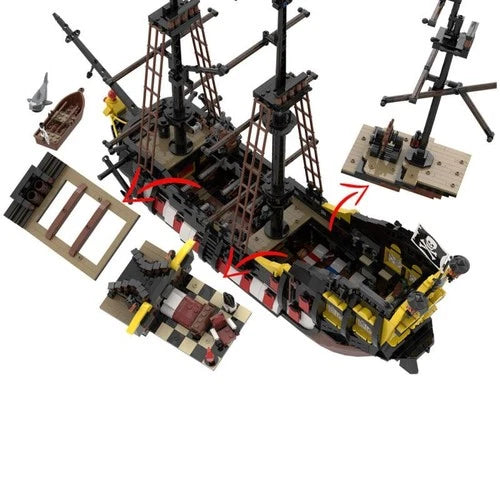 Modubrix MOC-166879 Medieval Barracuda-ship 3394 Parts for Collection