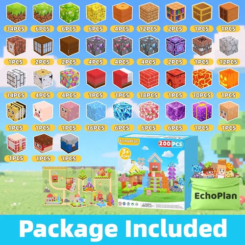 Magnetic Blocks, 200PCS Magnetic Building Blocks for Kids Ages 3+