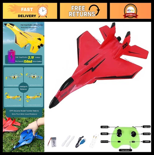 Wireless Remote Control Airplane Toy - Su-35 RC Glider, 2 Channel, 2.4GHz, Foam