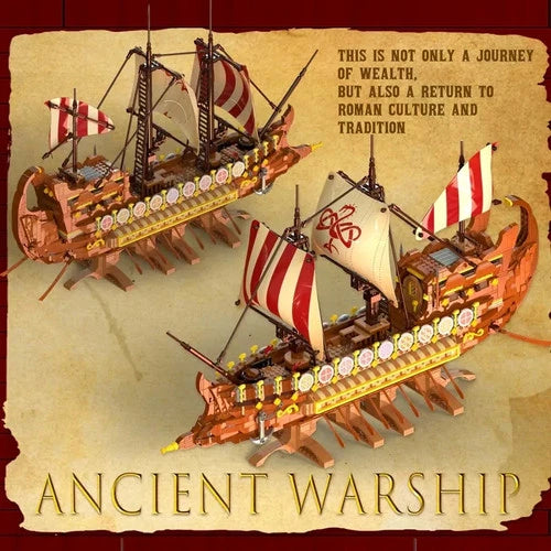 MOC Viking Longship Ancient Warship Building Blocks Viking Warship Gifts