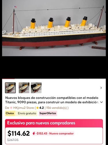 Titanic Model Building Blocks Set, 9090 Pieces Bricks,( NO BOX)