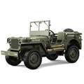 1:10 RC Willys Jeep 4WD Military Crawler RTR Off-Road Toy Car, Green, 1 Battery
