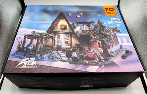 FUNWHOLE A-Frame Cabin F9013 Building Set w/ Lights 2061 Pieces Complete