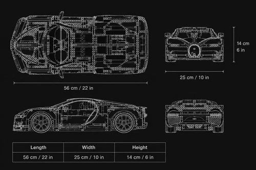 Bugatti Style Supercar Building Blocks Set Approx 3599 PCS Display Model No Box