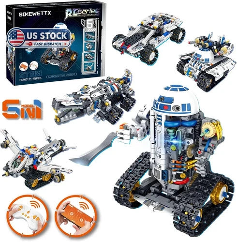 Robot Building Kit for Kids, 5-in-1 App Compatible with Lego Remote Control