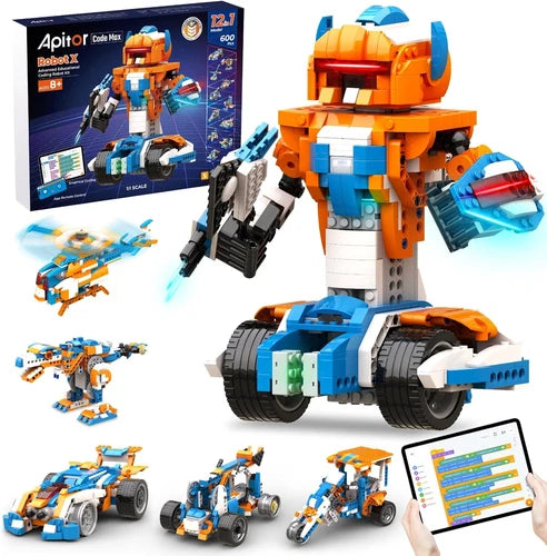 Robot X Robot Building Kit, 12-In-1 Programmable APP Remote Control RC Car, STEM