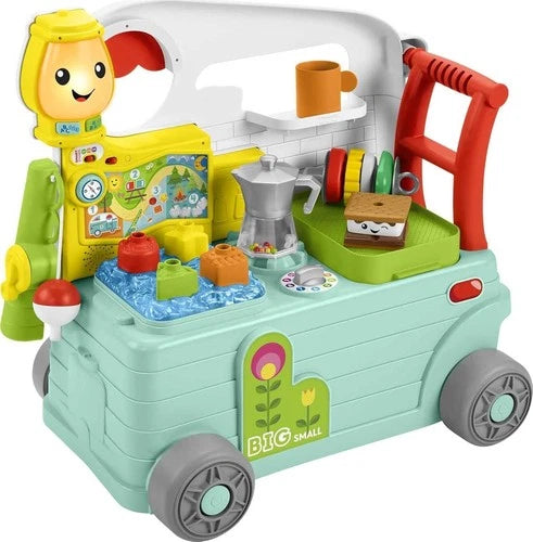 Fisher-Price Baby Learning Toy Laugh & Learn 3-in-1 On-the-Go Camper Walker &