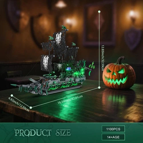 Ghost Ship Flying Dutchman Building Blocks Set 1100 Pieces Pirate Model with