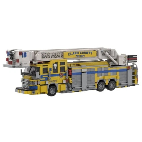 Custom MOC-252194 Ladder Fire Truck Model Building Blocks Set 1783PCS