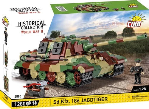 COBI WWII Sd.Kfz. 186 JAGDTIGER Tank 1:28 Scale Building Block Model Set # 2580