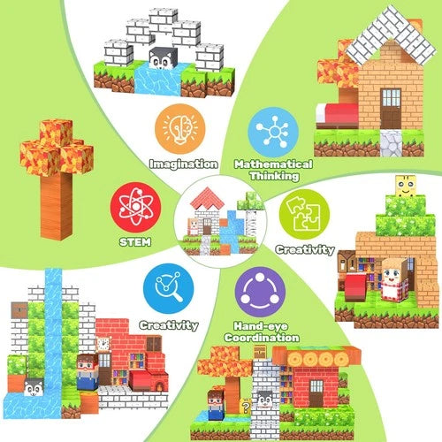 LionFuny 200PCS Magnetic Blocks,Magnetic Building Blocks Stacking Toys,Magnet