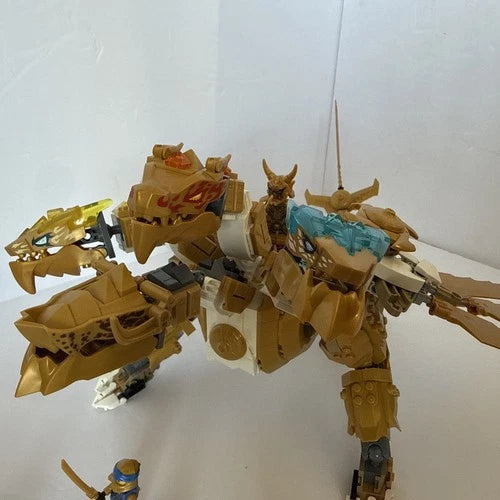 MEOW Ninjago: Lloyd's Golden Ultra Dragon (71774) Complete Missing 2 Minifigs