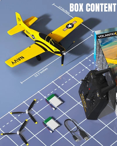 USA 2.4G Volantex US Navy T28 RC Airplane 4-CH Remote Control 6-Axis Gyro Stunt