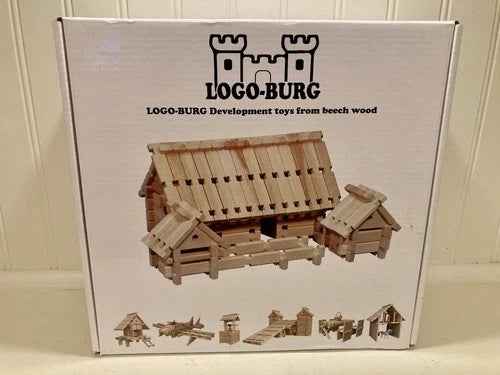 Logo-Burg Wooden Development Building Block Set New
