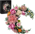 Pink Moon Flower Building Set, Dahlia Rose Bouquet Botanical Collection Building