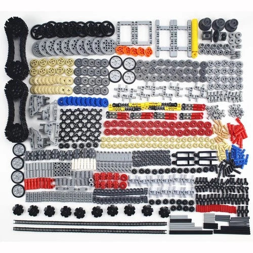 1533 PCS Building Block Accessories Set - Gears, Axles, Wheels, Connectors & Mor