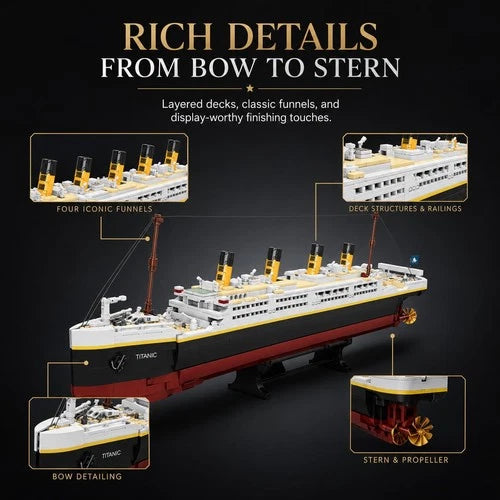 Titanic Ship Model Building Blocks Set 2022 Pieces Bricks Kit Adult Kids Toy