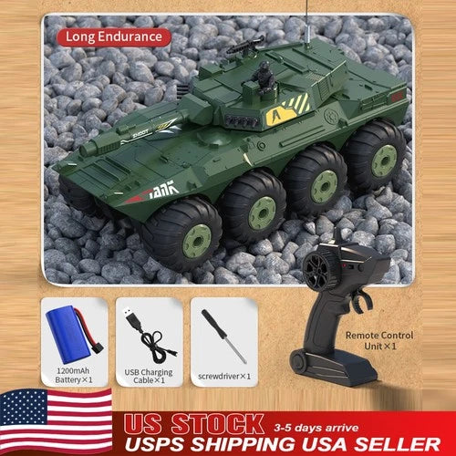 USA RC Tank Amphibious IFV Remote Control Truck 2.4G Waterproof Off-Road Crawler