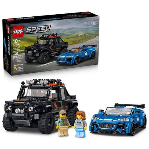 LEGO Speed Champions Jaguar Project 7 and Land Rover Defender Building Toy, 740