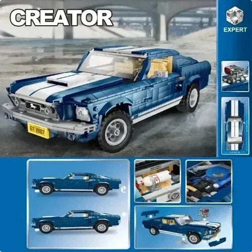 Ford Mustangs Sports Racing Car MOC Technical Building Blocks Bricks Set