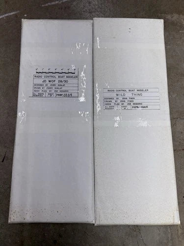 Rare Vintage RC Boat Plans - JD WOF - Jerry Dunlap & Wild Thing - John Finch