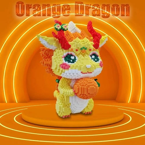 Animal Orange Dragon Micro Building Blocks Set（13500PCS 40cm High Series） Gif...