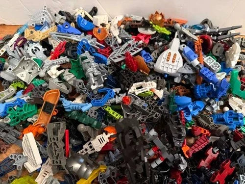 5lbs Lot of Random Bionicle/Hero Factory LEGO Parts Shield Masks Weapons