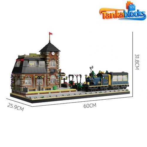 MOC European Train Station Lighting Building Blocks Set 3587 Pcs Toy Gift