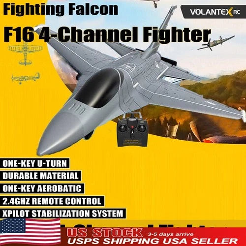 USA VOLANTEX F16 4CH Flighter 2.4G Fighting Falcon RC Airplane Aerobatic Glider