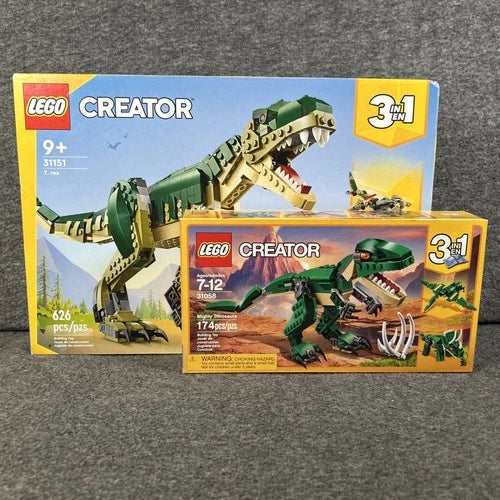 LEGO Creator 3 in 1 Dinosaur Bundle 31058 Mighty Dinosaurs 31151 T. Rex NIB
