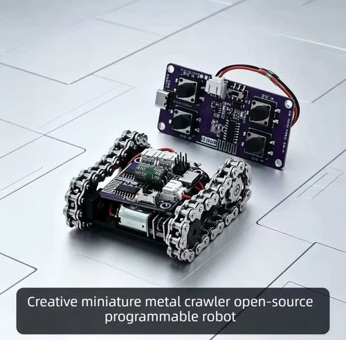 Mini Metal Tracked Robot Kit – Programmable RC DIY STEM Robotics Model