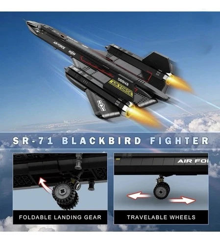 SR-71 Blackbird Lockheed Recon Aircraft Building Blocks Plane 1733pc