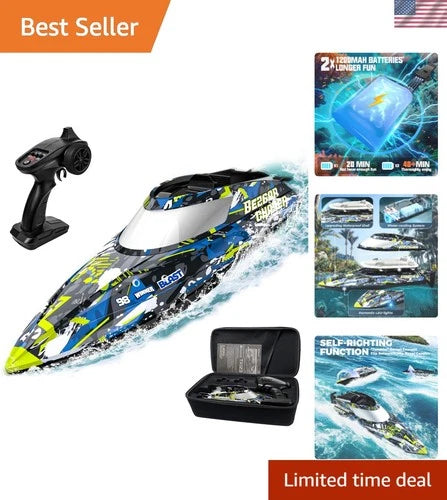 TX123 Fast Speed RC Boat 32+ KPH - Ideal for Lakes & Pools (Camouflage)