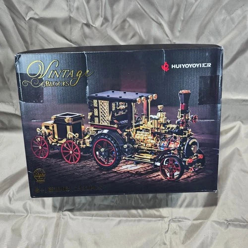 Huiyoyoyi H1003 Vintage Blocks Steam Train 1331Pcs LED Light Building Set