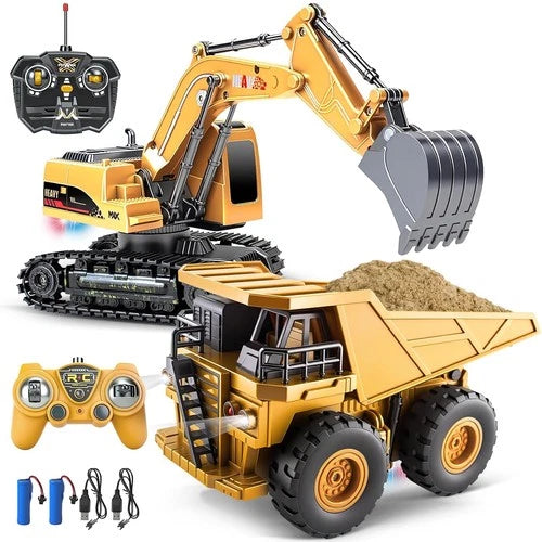 Rc Excavator & Dump Truck Construction Vehicles Remote Control Heavy Equipment