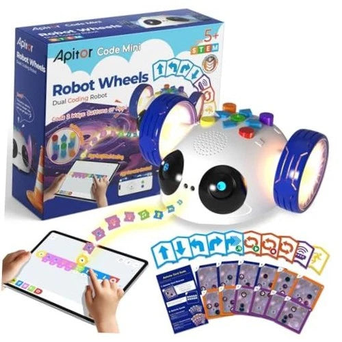 Robot Wheels STEM Learning Kit Coding Robot for Kids Ages 5-8 \| Screen-Free &