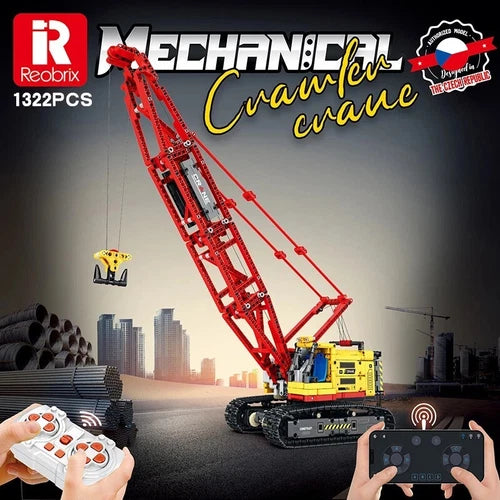Reobrix Bluetooth RC Control Excavator Crane DIY Model kit Building Blocks Toys